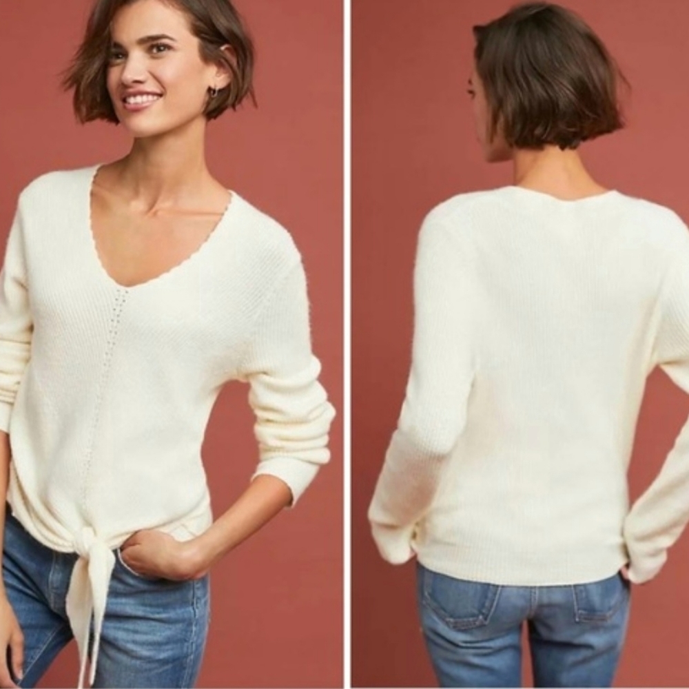 Anthropologie Moth Cream Freeport Sweater